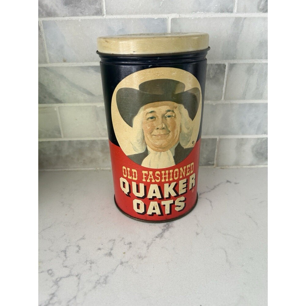 Vintage 1982 Quaker Oats metal Tin